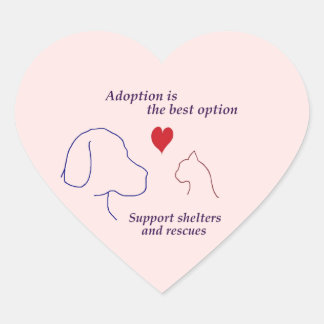 Adoptie is de beste optie hart sticker