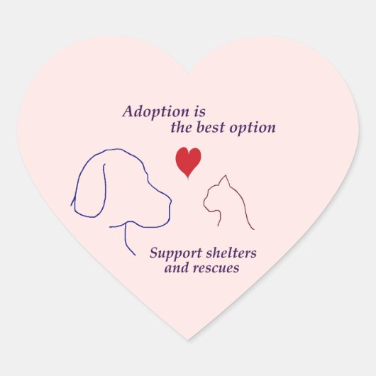 Adoptie is de beste optie hart sticker (Voorkant)