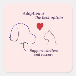 Adoptie is de beste optie vierkante sticker
