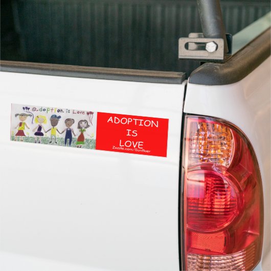 Adoptie is liefde - Bumpersticker - (Op Truck)