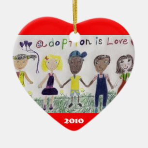 Adoptie is liefdesorganisatie keramisch ornament
