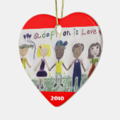 Adoptie is liefdesorganisatie keramisch ornament (Links)