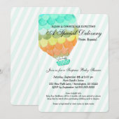 Adoptie Jongen Baby shower, munt hete luchtballon Kaart (Voorkant / Achterkant)