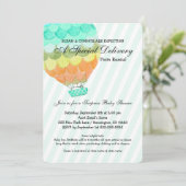 Adoptie Jongen Baby shower, munt hete luchtballon Kaart (Staand voorkant)