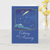 Adoptie Jubileum met sterren en Night Sky Kaart (Gele Bloem)