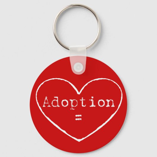 Adoptie = liefde in wit sleutelhanger (Voorkant)