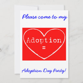 Adoptie = Love White Adoptie Day Party Uitnodigen Kaart