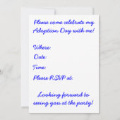 Adoptie = Love White Adoptie Day Party Uitnodigen Kaart (Achterkant)