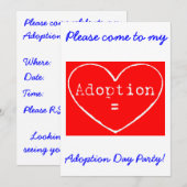 Adoptie = Love White Adoptie Day Party Uitnodigen Kaart (Voorkant / Achterkant)