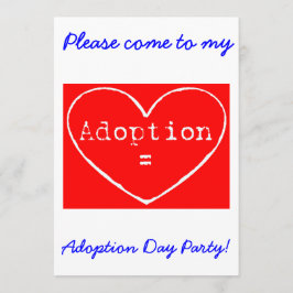 Adoptie = Love White Adoptie Day Party Uitnodigen Kaart