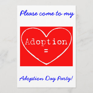 Adoptie = Love White Adoption Day Party Invite Kaart