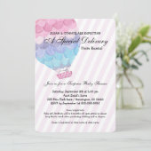 Adoptie Meisje Baby shower, roze heteluchtballon Kaart (Staand voorkant)