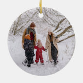 Adoptie "Onze Eerste Kerstmis" Foto Terug Keepsake Keramisch Ornament (Achterkant)