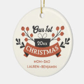 Adoptie "Onze Eerste Kerstmis" Modern Keepsake Keramisch Ornament (Links)