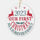 Adoptie "Onze eerste voor altijd familie kerst" Keramisch Ornament (Links)