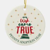 Adoptie "Onze wens kwam uit" Kerstmis Keramisch Ornament (Voorkant)