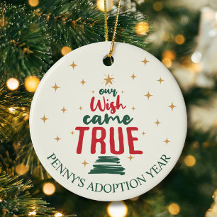 Adoptie "Onze wens kwam uit" Kerstmis Keramisch Ornament