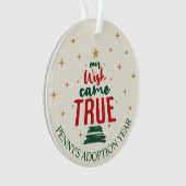 Adoptie "Onze wens kwam uit" Kerstmis Ornament (voorkant)