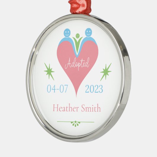 Adoptie Ornament Gepersonaliseerd als Eerste Kerst (Links)