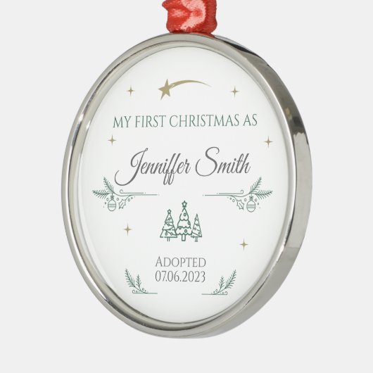 Adoptie Ornament Gepersonaliseerd als Eerste Kerst (Links)