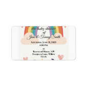 Adoptie Regenboog Baby Shower Etiket (Voorkant)