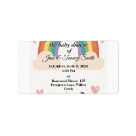 Adoptie Regenboog Baby Shower Etiket