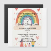 Adoptie Regenboog Baby shower Magnetische Uitnodiging (Voorkant / Achterkant)