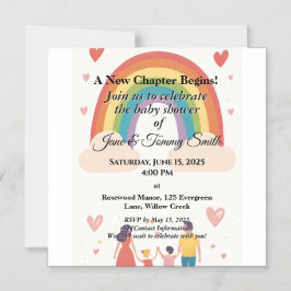 Adoptie Regenboog Baby shower Magnetische Uitnodiging