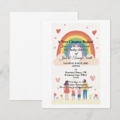 Adoptie Regenboog Baby shower RSVP Kaartje (Voorkant / Achterkant)