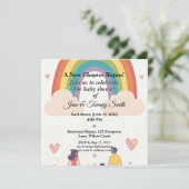 Adoptie Regenboog Baby shower Save The Date (Staand voorkant)
