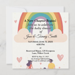 Adoptie Regenboog Baby shower Save The Date