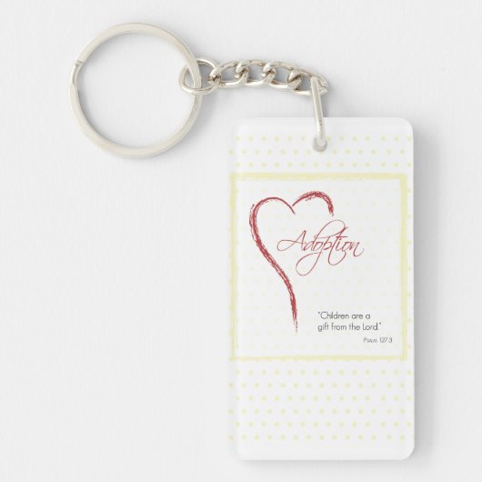 Adoptie, Religieus, Gele Stippen Sleutelhanger (Voorkant)