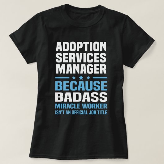 Adoptie Services Manager T-shirt (Design voorkant)