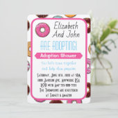 Adoptie Shower Modern Pink Donut Party Kaart (Staand voorkant)