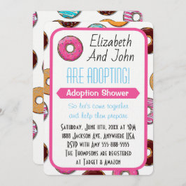 Adoptie Shower Modern Pink Donut Party Kaart