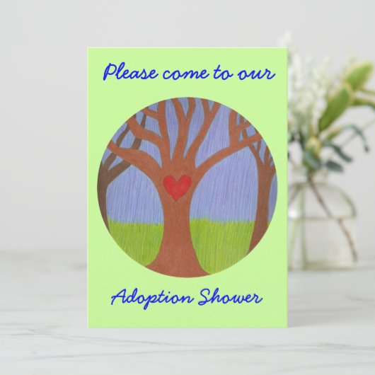 Adoptie Tree Douche uitnodiging (Staand voorkant)