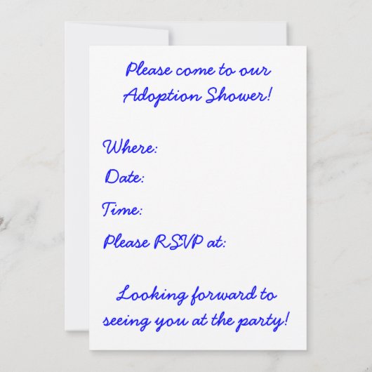 Adoptie Tree Douche uitnodiging (Achterkant)