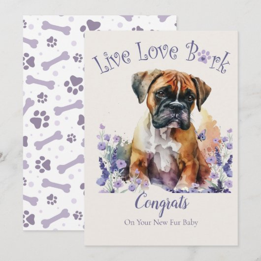 Adoptie van een Boxer, Gotcha-dag Kaart (Voorkant / Achterkant)