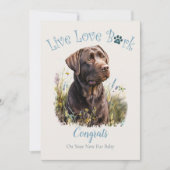 Adoptie van een chocolade labrador, Gotcha-dag Kaart (Voorkant)