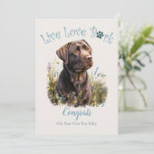 Adoptie van een chocolade labrador, Gotcha-dag Kaart (Staand voorkant)
