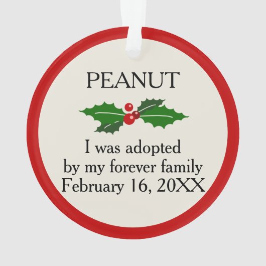 adoptie van gezelschapsdieren | Aangepaste foto Ornament (achterkant)