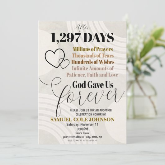 Adoptie Viering Uitnodiging (Staand voorkant)