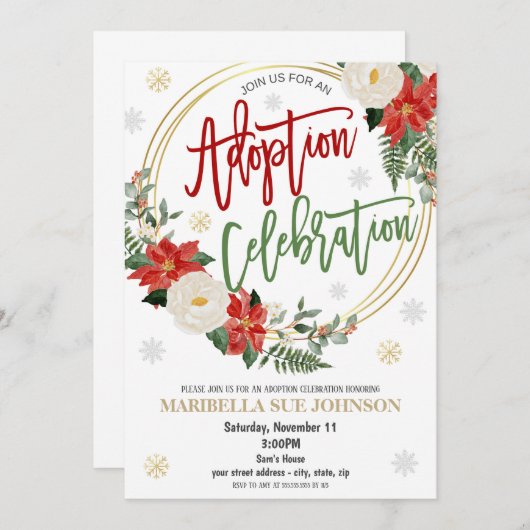 Adoptie Viering Uitnodiging (Voorkant / Achterkant)