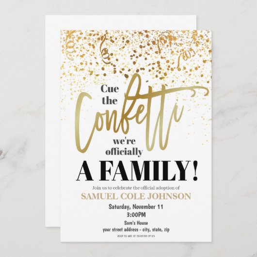 Adoptie Viering Uitnodiging (Voorkant / Achterkant)