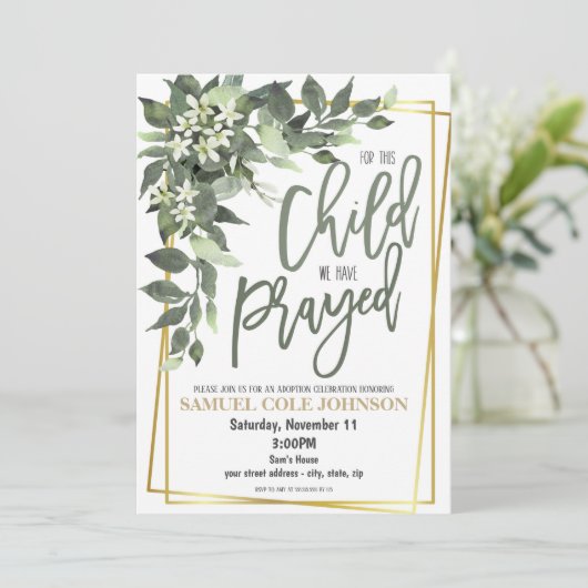 Adoptie Viering Uitnodiging (Staand voorkant)