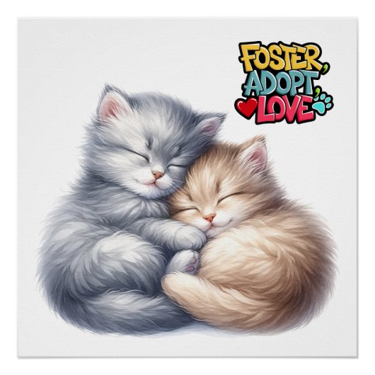 Adoptie voor huisdieren wachten op uw liefde perfect poster (Voorkant)