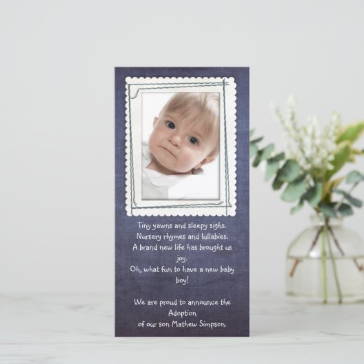 adoptieaankondiging-fotokaart aankondiging (Staand voorkant)