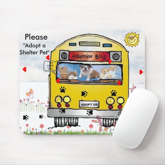 Adoptiebus voor katten- en hondenmuilkorf muismat (Met muis)