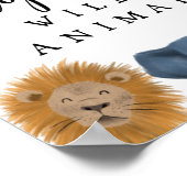 Adoptiecentrum | Jongen Safari Birthday Party Sign Poster (Hoek)