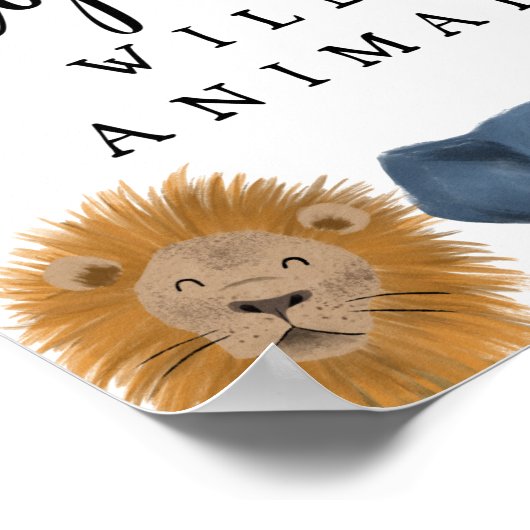 Adoptiecentrum | Jongen Safari Birthday Party Sign Poster (Hoek)